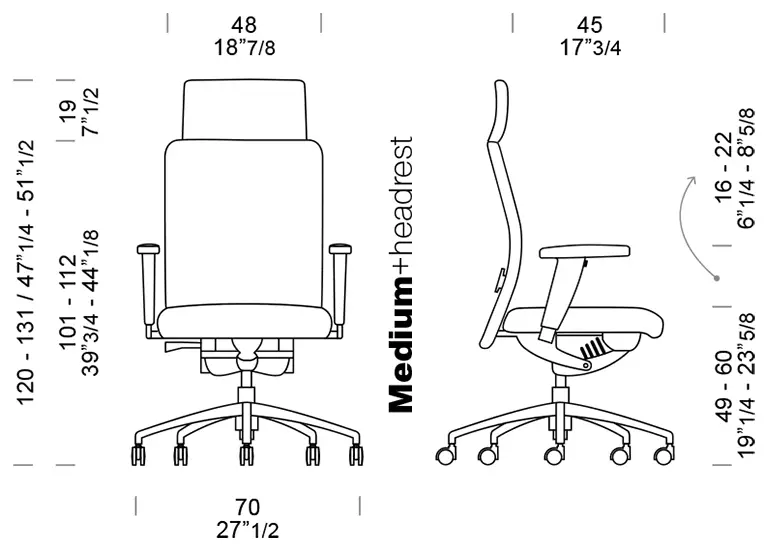 dimensioni sedia ufficio Alia Top Medium dimensioni sedia ufficio Alia Top Medium